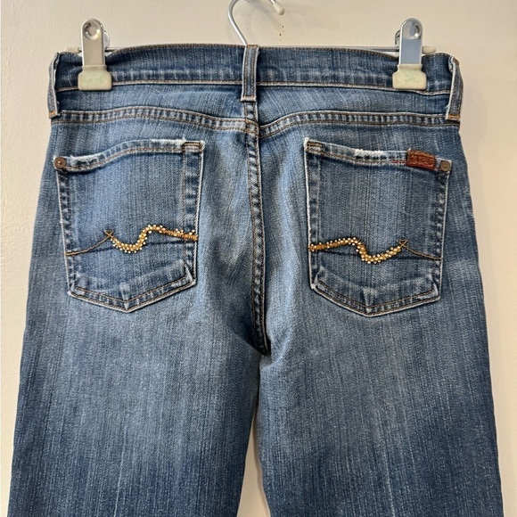 7 For All Mankind A Pocket Bootcut Cotton WomenJeans Embellished Pockets Size 27 - Picture 5 of 10